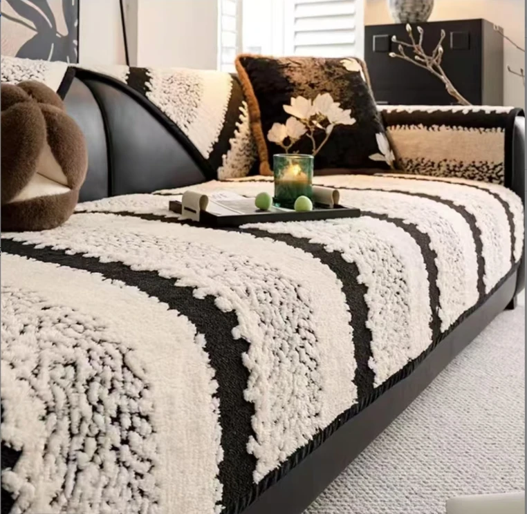 高端时尚舒棉绒加厚防滑沙发垫轻奢舒适秋冬季节保暖沙发垫