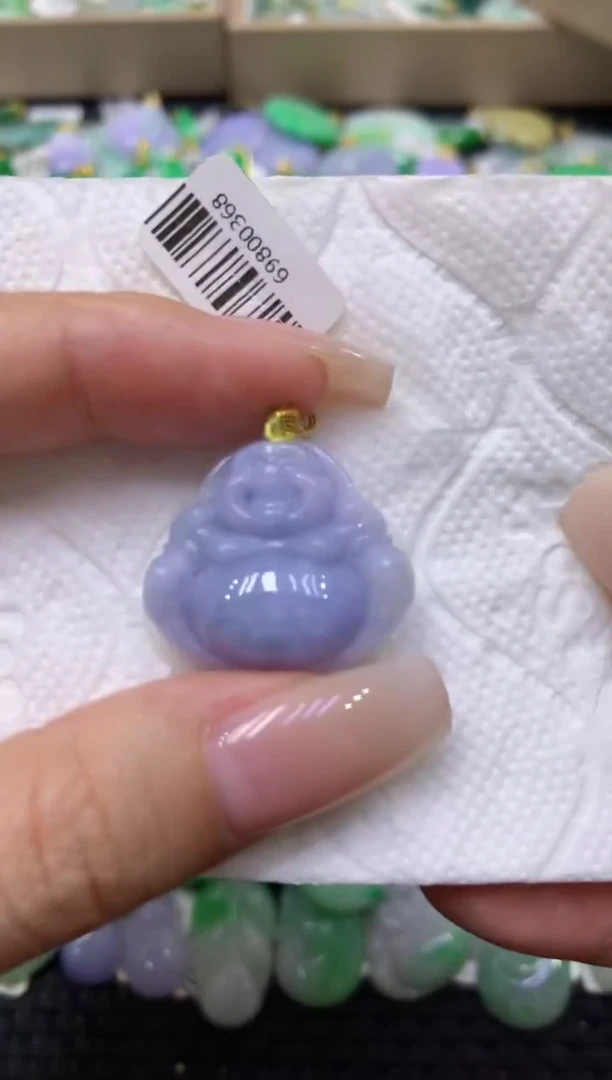 颈饰18K金镶嵌翡翠天然缅甸翡翠A货