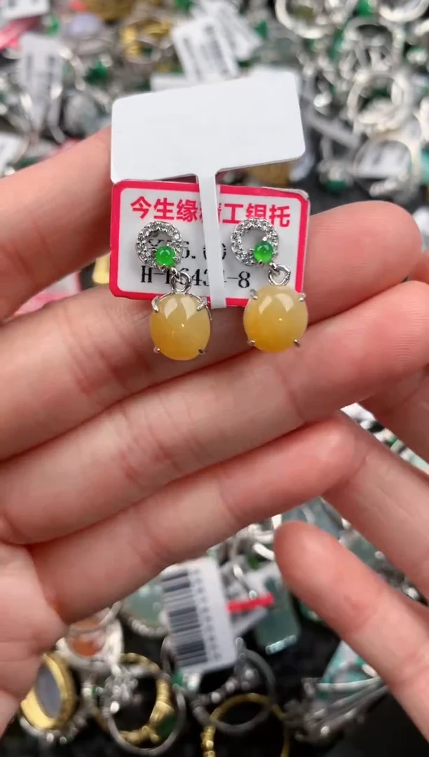 银S925镶嵌戒指翡翠333---8