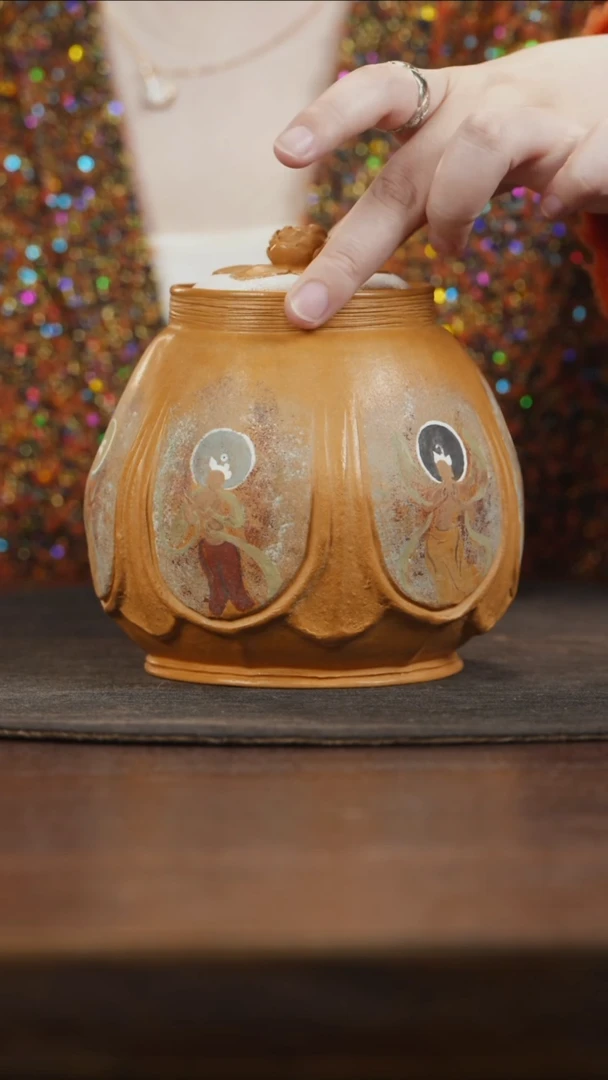 【闪购商品】紫砂茶叶罐花开敦煌飞天款罐