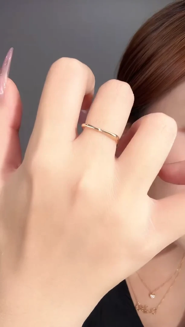 18K金镶嵌戒指/指环钻石k玫戒指0.5g