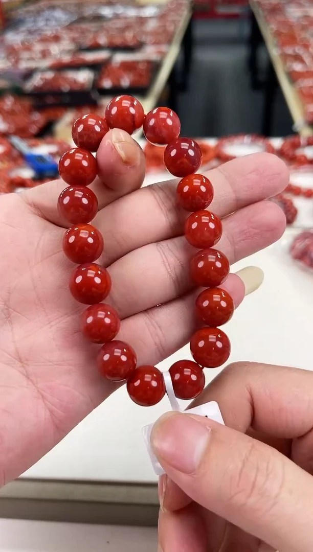 南红玛瑙瓦西手串12+未镶嵌一个/条