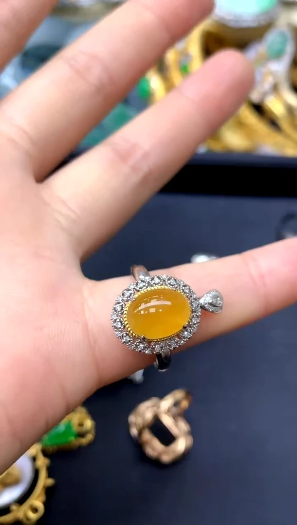 18K金镶嵌戒指翡翠521-中国好珍宝