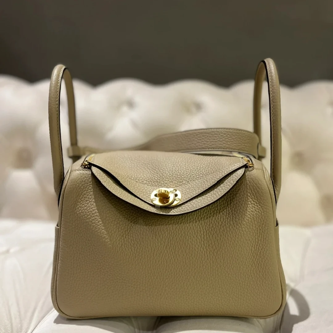 99新 Hermes/爱马仕 【小花念念】Lindy 26 风衣灰 TC皮 U刻金扣包