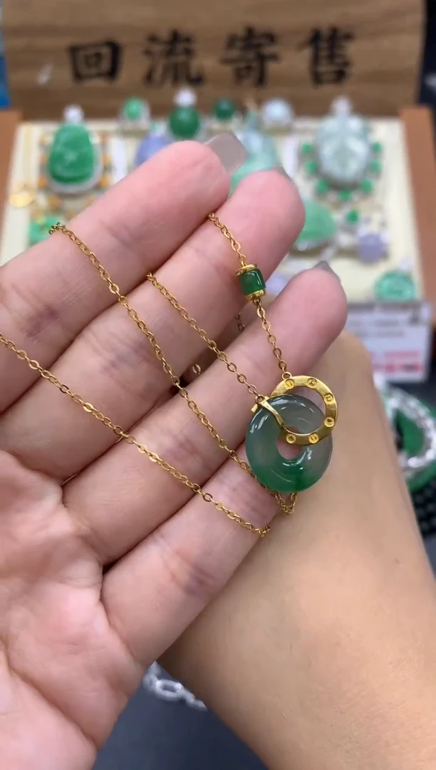 【闪购商品】翡翠颈饰18K金镶嵌481-中国好珍宝