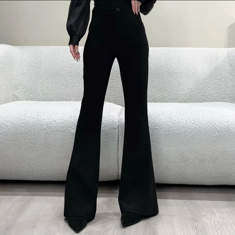 【腿精微喇裤】2025新款气质百搭显瘦修身高腰垂感微喇拖地裤女5015