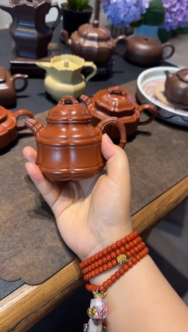 茶壶紫砂海棠竹鼎