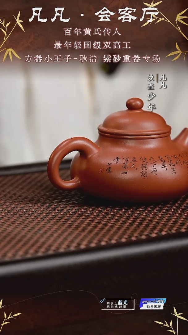 茶壶紫砂凡凡会客厅 紫砂壶14 容天朱泥240cc
