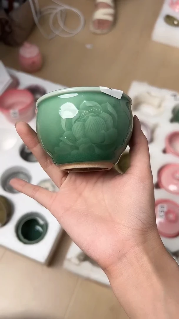 龙泉云间青瓷小米茶器