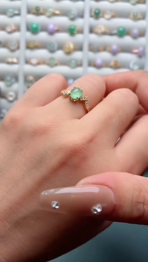 银S925镶嵌戒指翡翠.