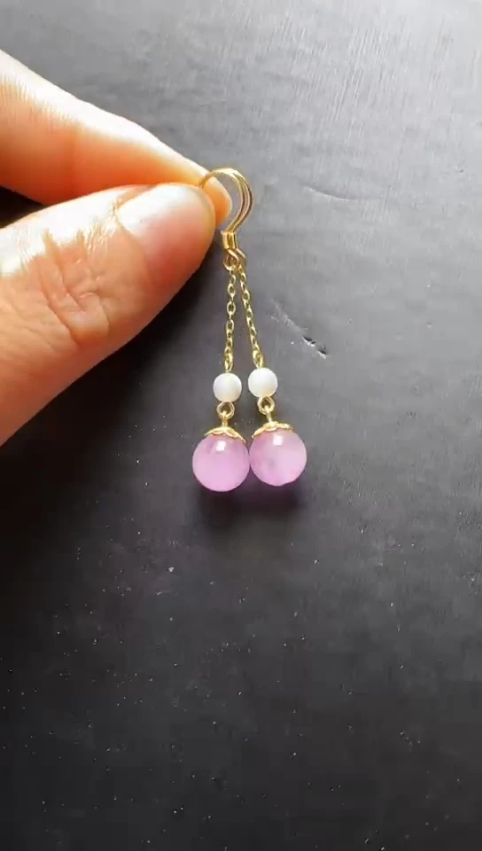 耳饰锂辉石未镶嵌紫锂辉耳钩 Z20389