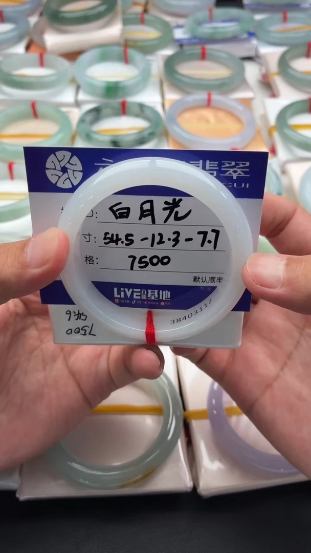 未镶嵌手镯翡翠白月光