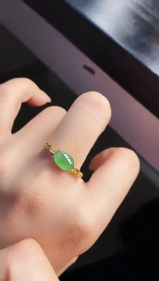 银S925镶嵌戒指翡翠12