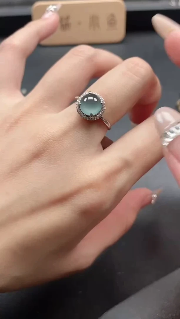 银S925镶嵌戒指翡翠51151