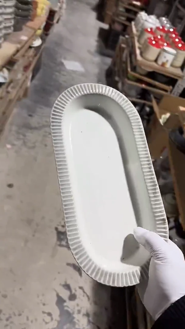 陶瓷渐变椭圆深盘微瑕 凑满20元包邮