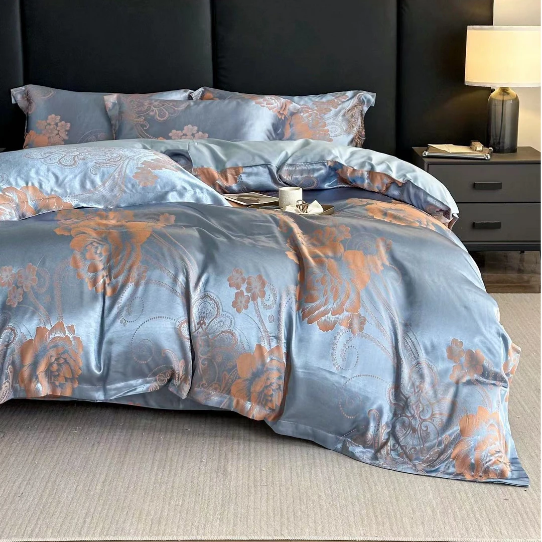 花都--轻奢贡缎色织提花居家四件套