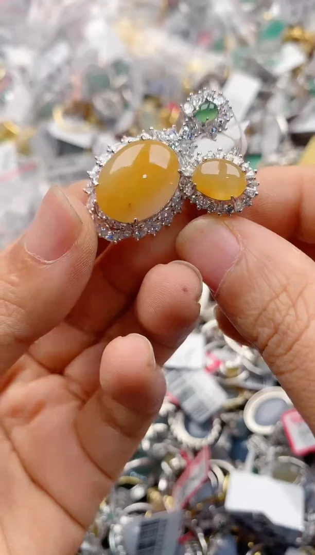 银S925镶嵌戒指翡翠222              7