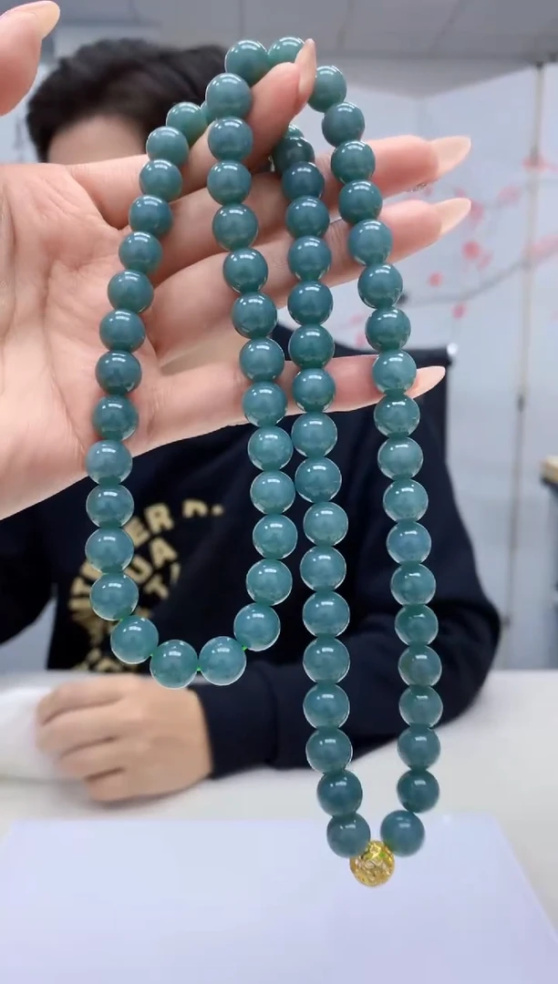 【闪购商品】定制翡翠未镶嵌4917MM-毛货珠链76