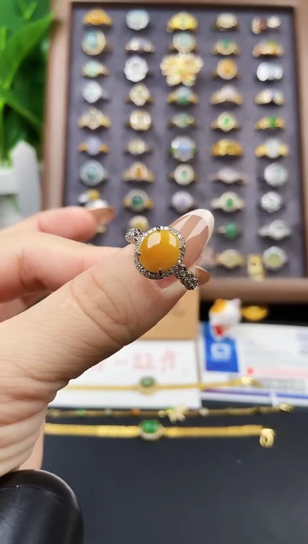 银S925镶嵌戒指翡翠12