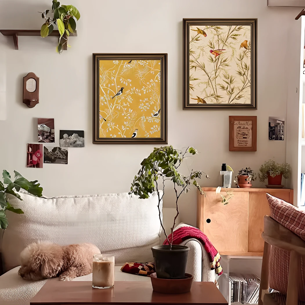 法式中古风客厅装饰画复古玄关艺术壁画中国风餐厅挂画客厅沙发