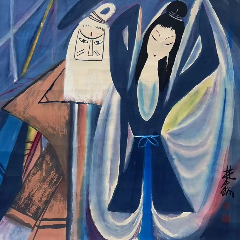 盛世佳作款 绘画人物立轴75×68 4.6平尺