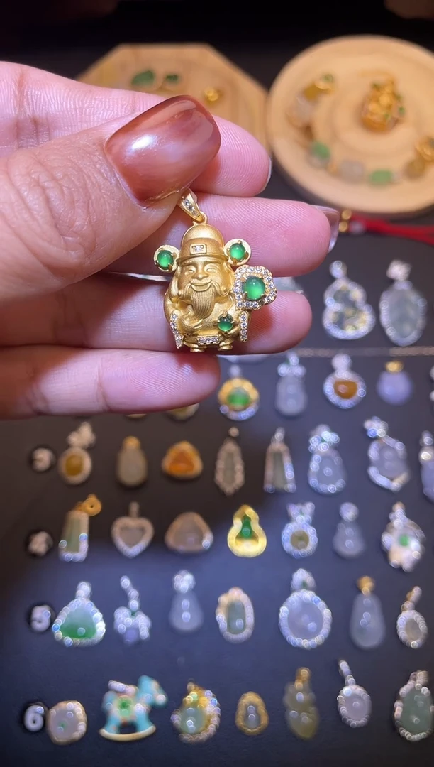 吊坠(不含链)银S925镶嵌翡翠1