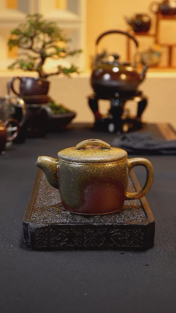 茶壶紫砂纯自然柴烧
