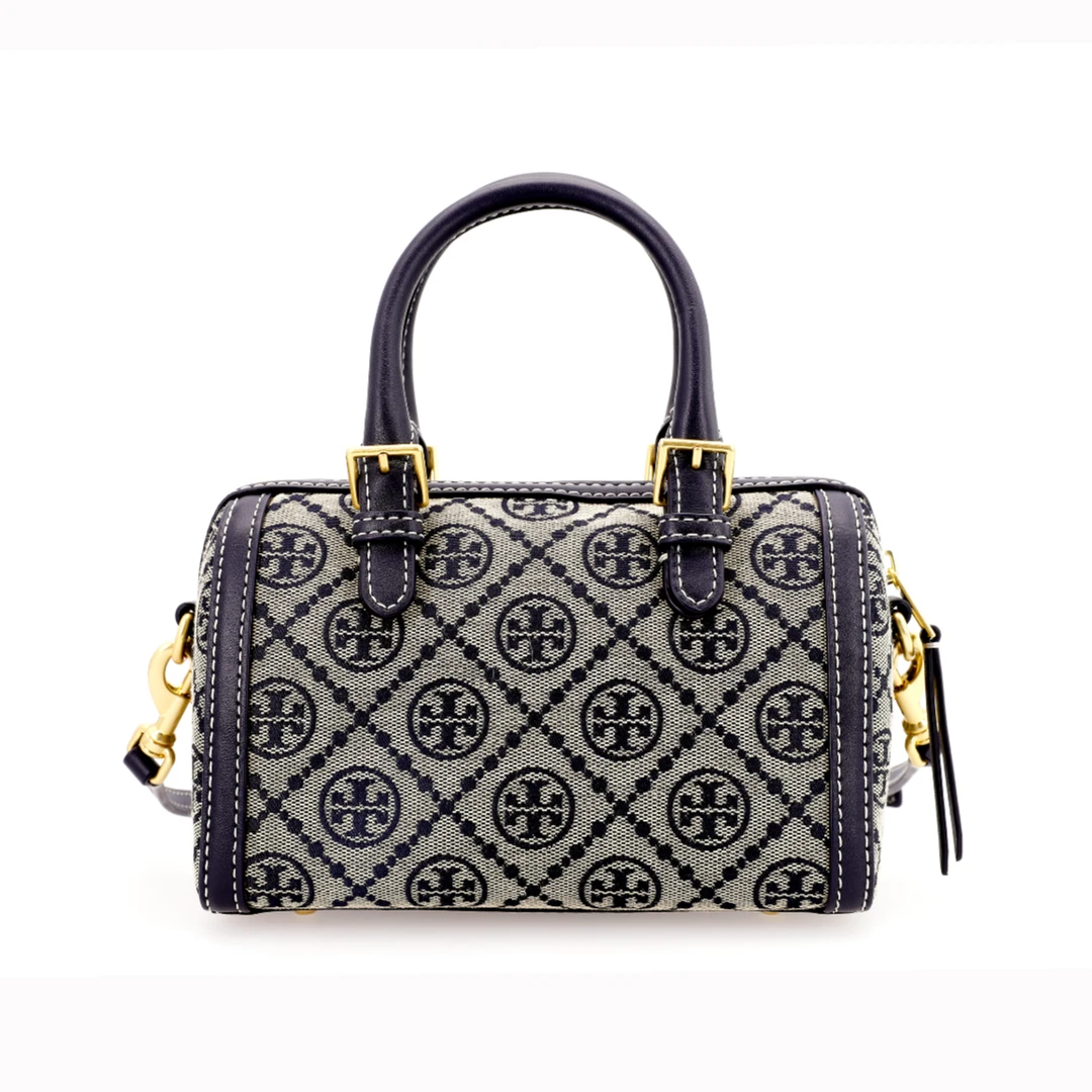 Tory BurchT Monogram 迷你提花酒桶包 82939-405海军蓝