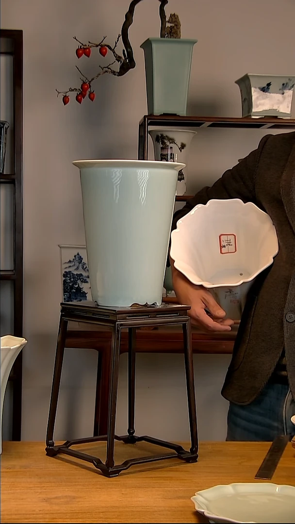 景德镇手工陶瓷花盆