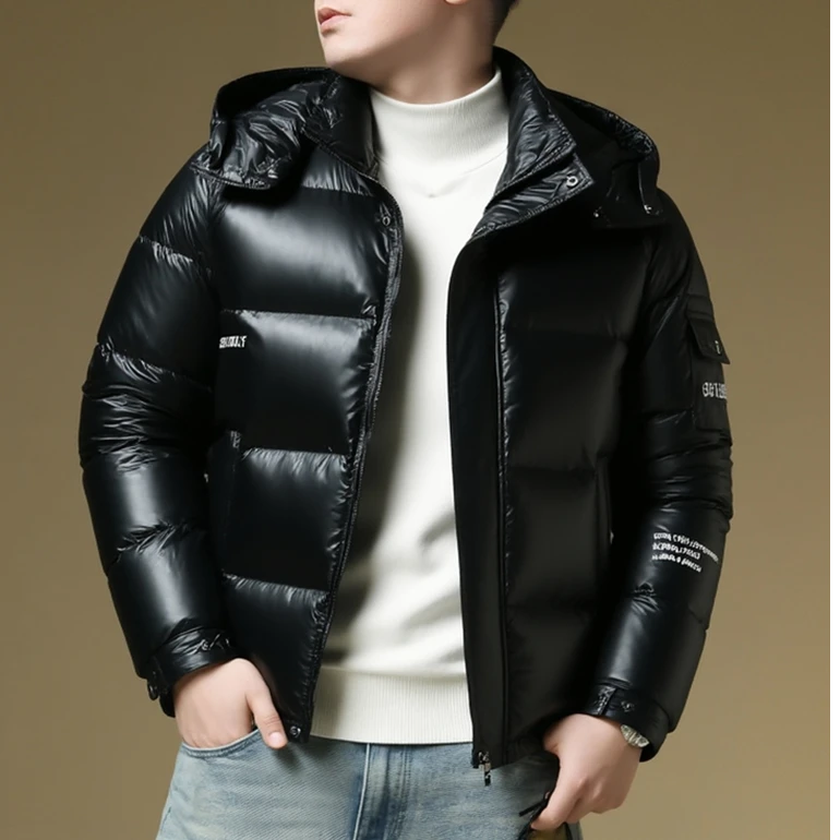 Fervemore费韦戈摩欧货连帽羽绒服男士秋冬季保暖加厚白鸭绒外套