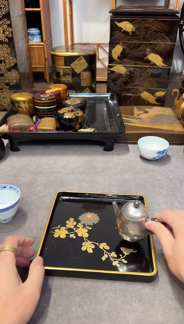 金莳绘  茶盘 大漆漆器大漆漆器