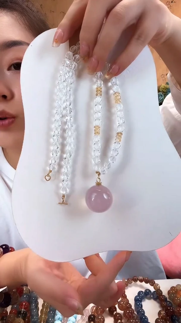 颈饰18K金镶嵌水晶项链
