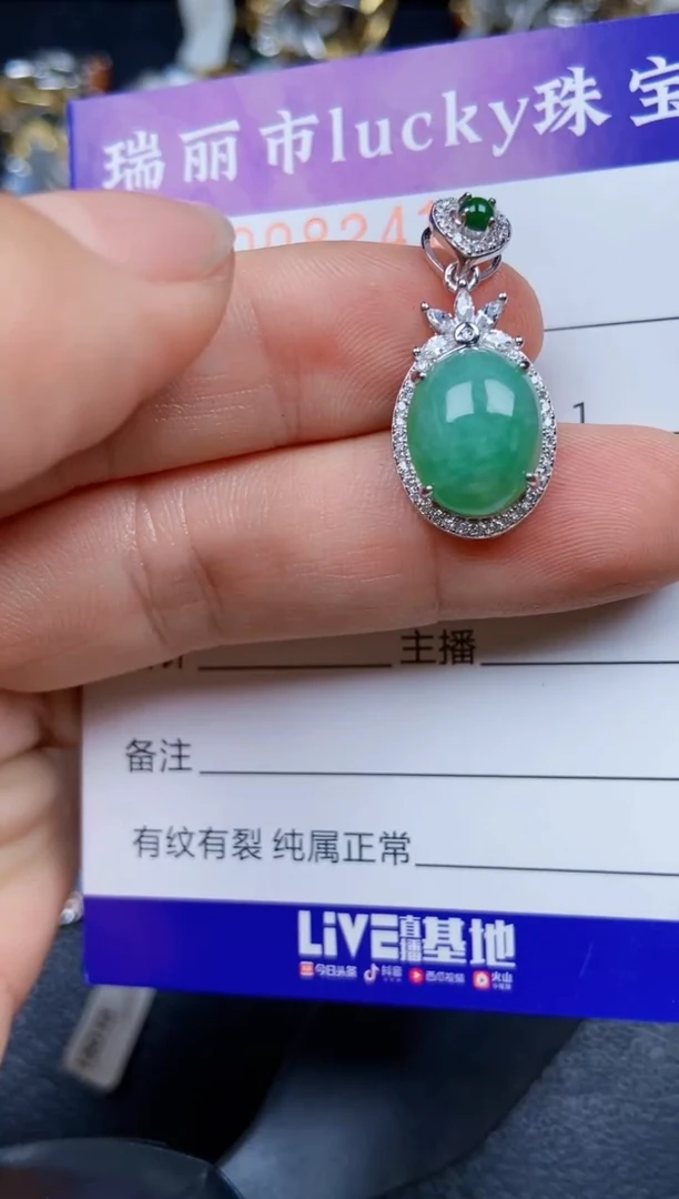 【闪购商品】翡翠颈饰银S925镶嵌8241