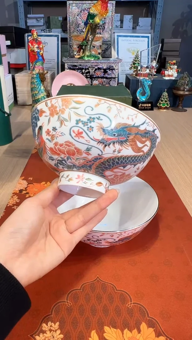 【闪购商品】杯181龙凤刺绣面碗套二