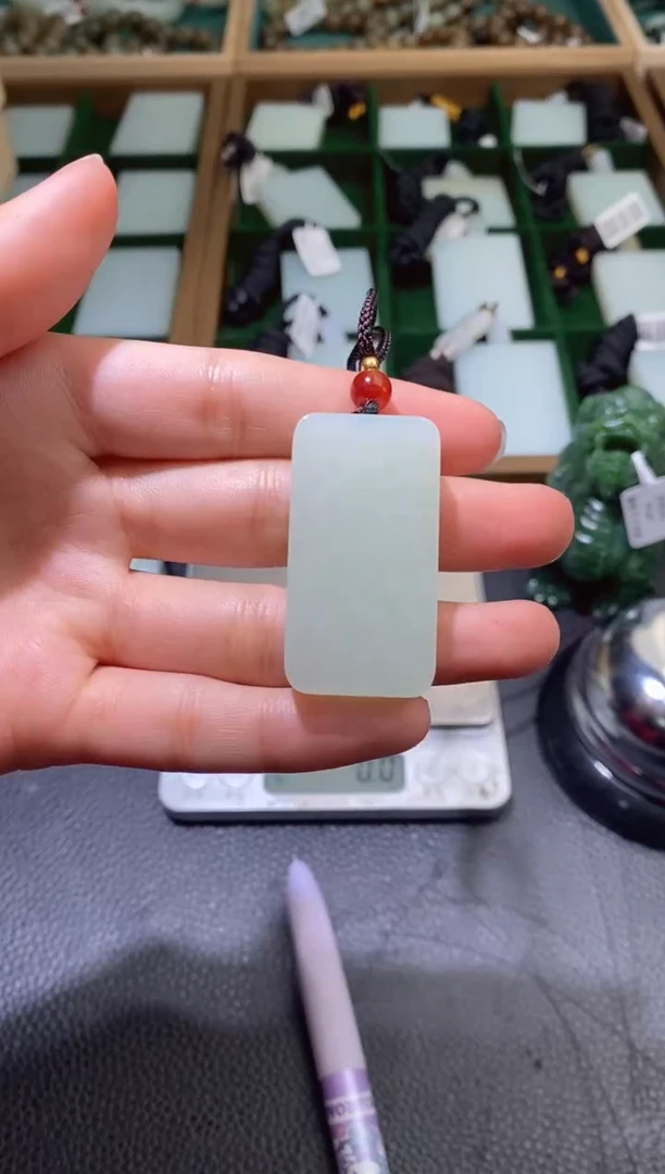 定制和田玉且末料无事牌