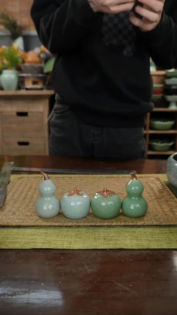 陶瓷双色葫芦A+B双色柿子A+B一共四个