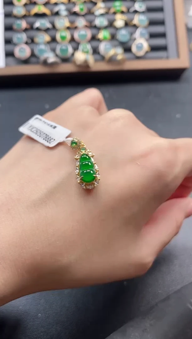 银S925镶嵌戒指翡翠51511