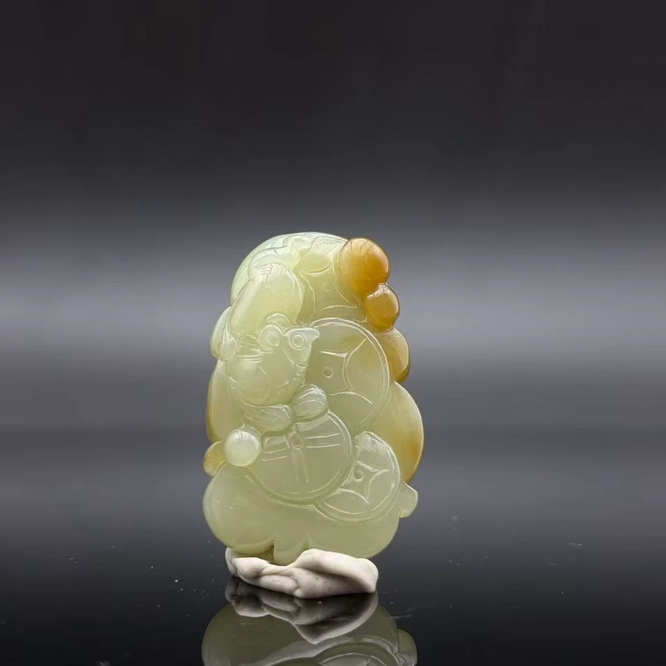 和田玉鼠你有钱吊坠2156