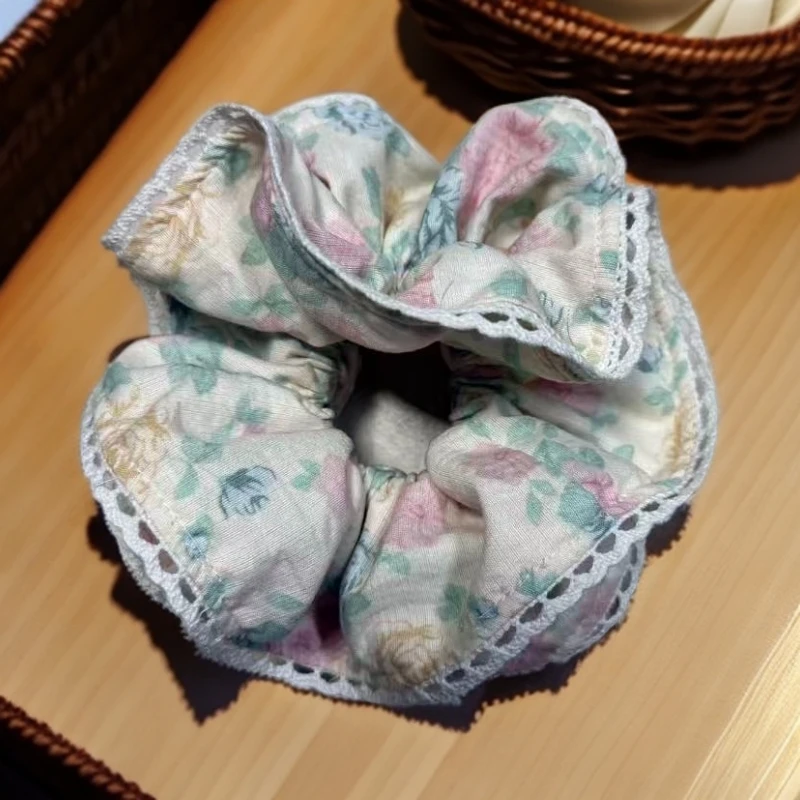 【直播孤品】韩式格子大肠发圈气质蛮腰复古网纱简约清新格子马尾