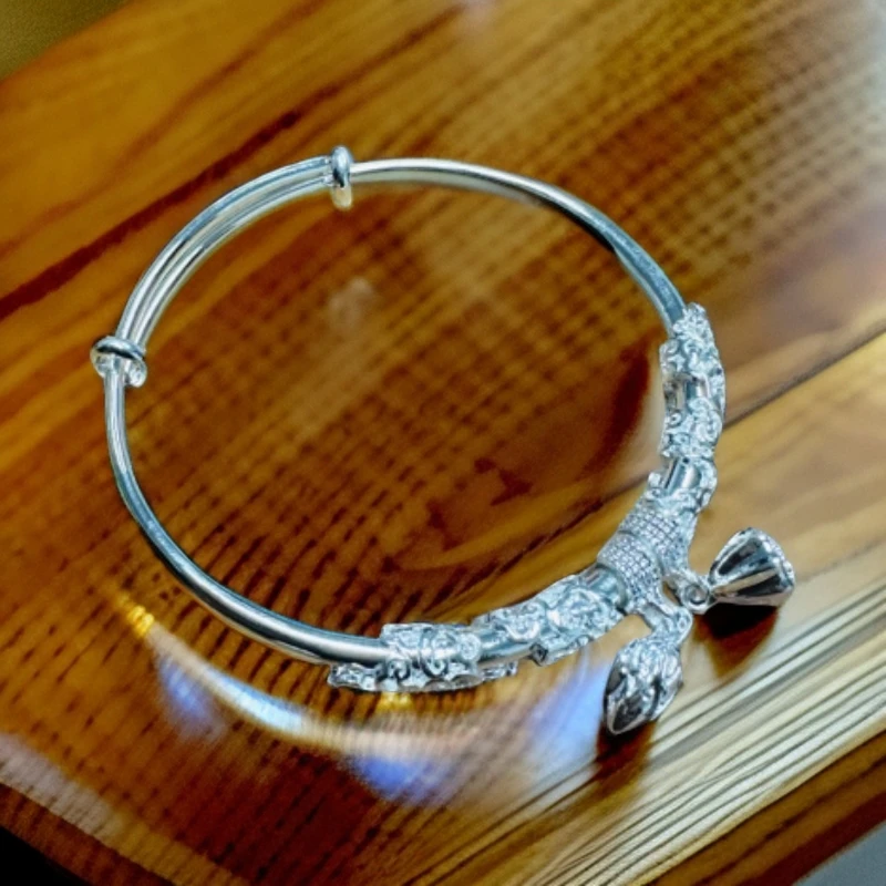 J028 两世欢银色手镯可调节 （无礼盒）