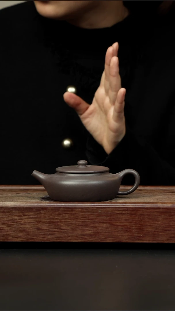 茶壶紫砂天青 扁晨