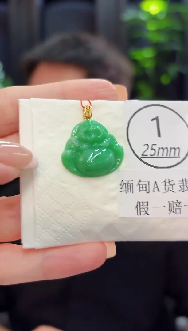 颈饰18K金镶嵌翡翠 缅料A货/支持复检/一件