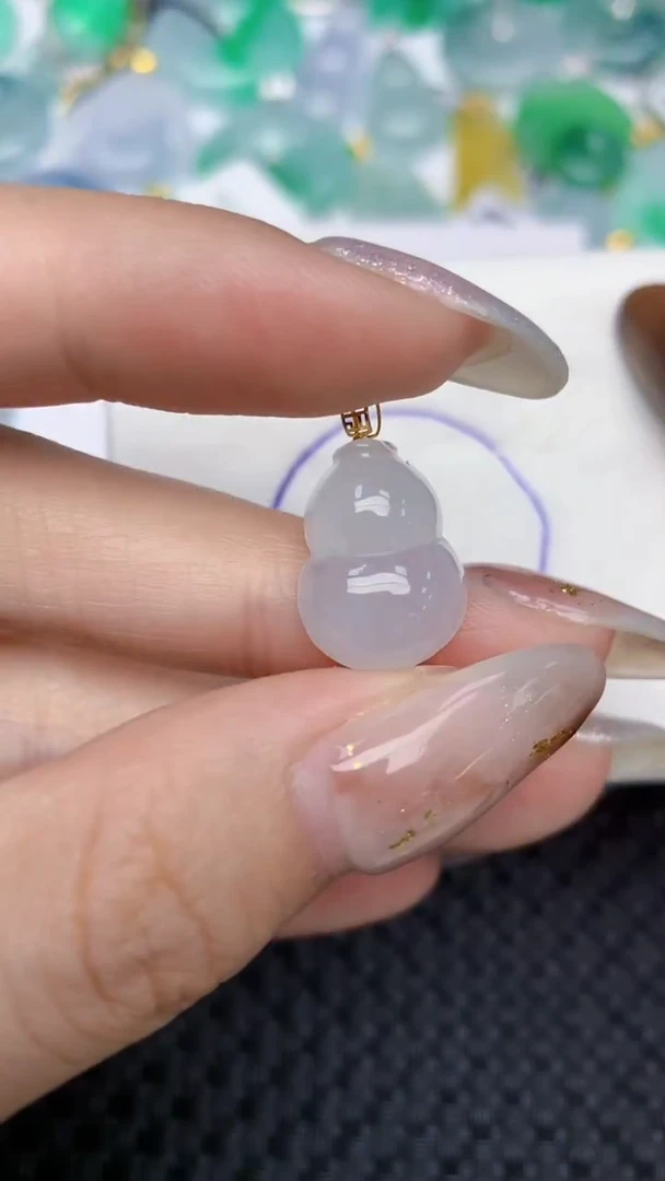 颈饰18K金镶嵌翡翠天然缅甸翡翠a货百元以上9元证书费自理