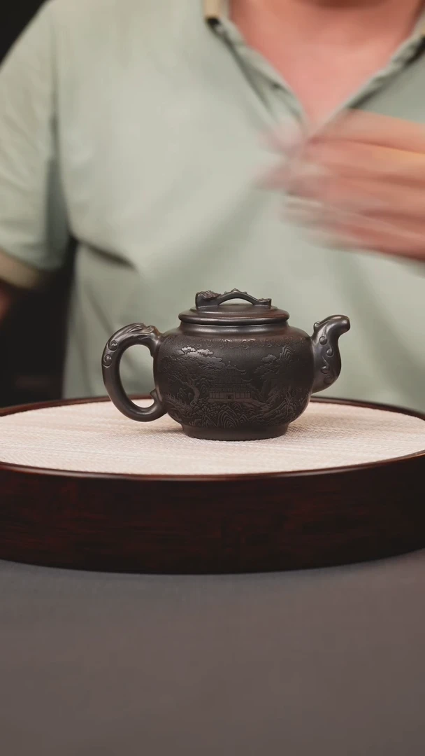 茶壶紫砂石黄龙尊