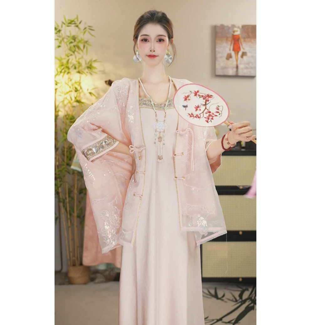 夏维莲2025春季新款日常中国风复古上衣和吊带裙（2586+2544）