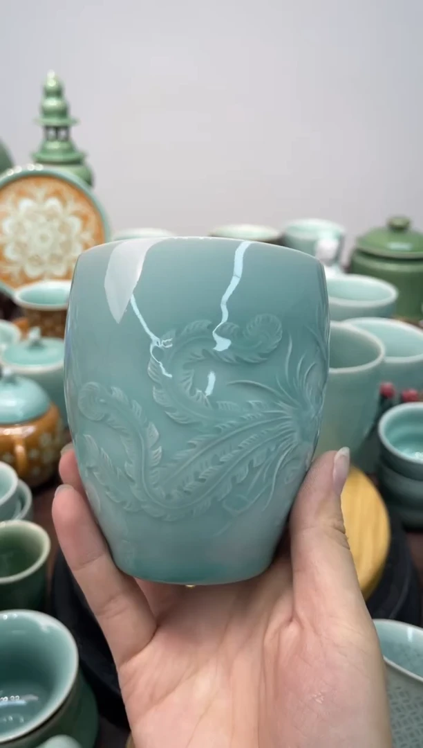 美**景纯手工 底部粘底 瑕疵特价 特价福利 微瑕 慧仙青瓷