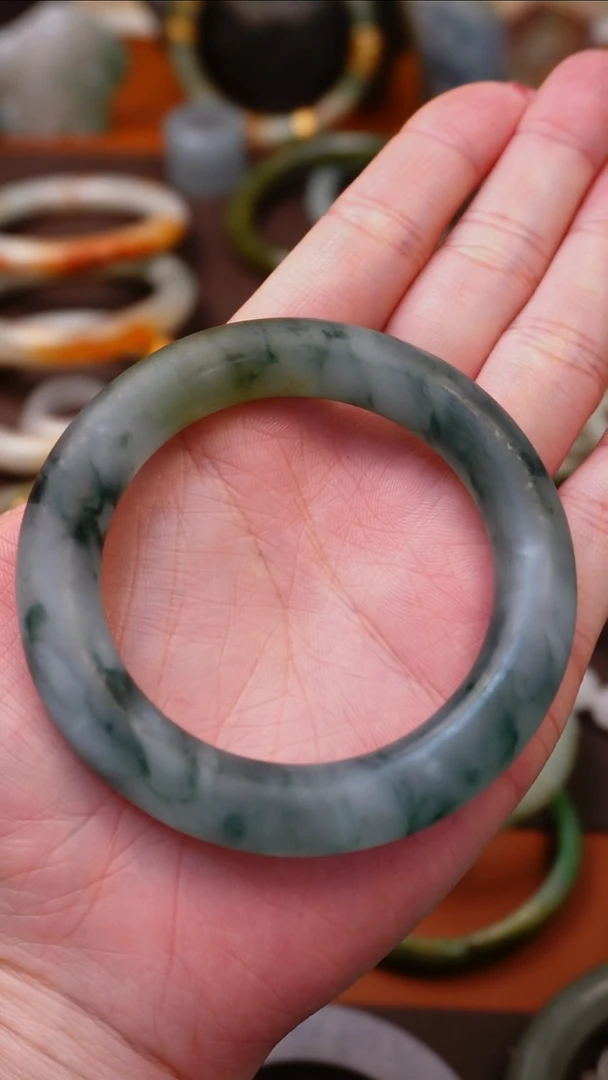 未镶嵌手镯翡翠南****社老翡翠冰飘花手镯51-53