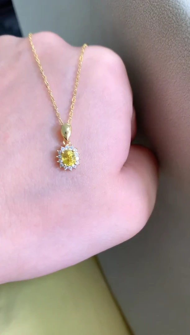 颈饰蓝宝石银S925镶嵌吊坠