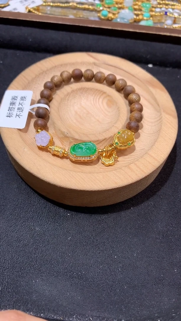 银S925镶嵌手串翡翠手串