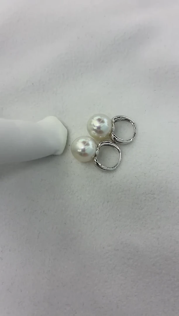 18K金镶嵌耳饰海水珍珠澳白耳扣-10-11